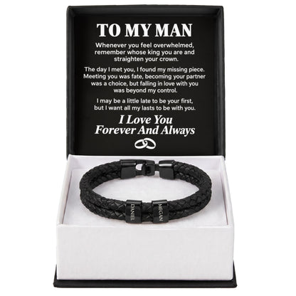 To My Man - Personalized Name Bracelet - PRO01