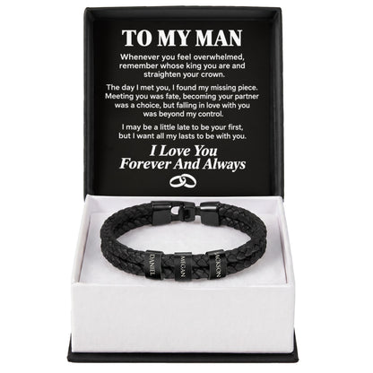 To My Man - Personalized Name Bracelet - PRO01